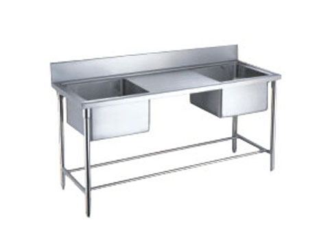 YLQQ007 (assembled) stainless steel two-basin rinse table