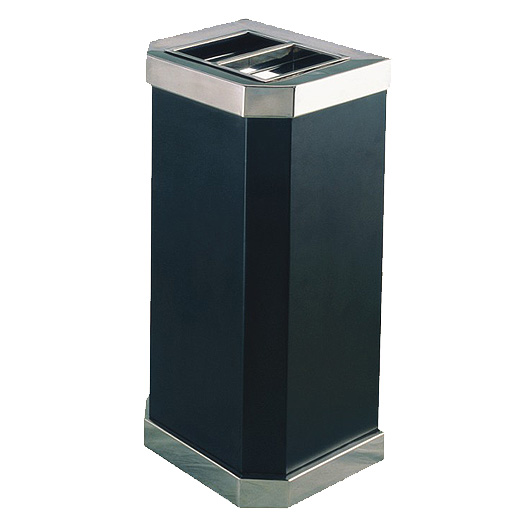 YLDF096 bevel garbage bin (steel cover black body sculpting)