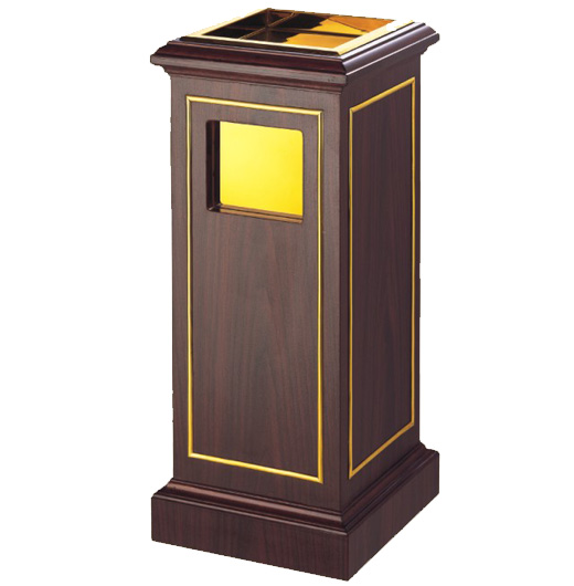 YLDF144 Golden wooden body garbage bin (USA hearts finishes)